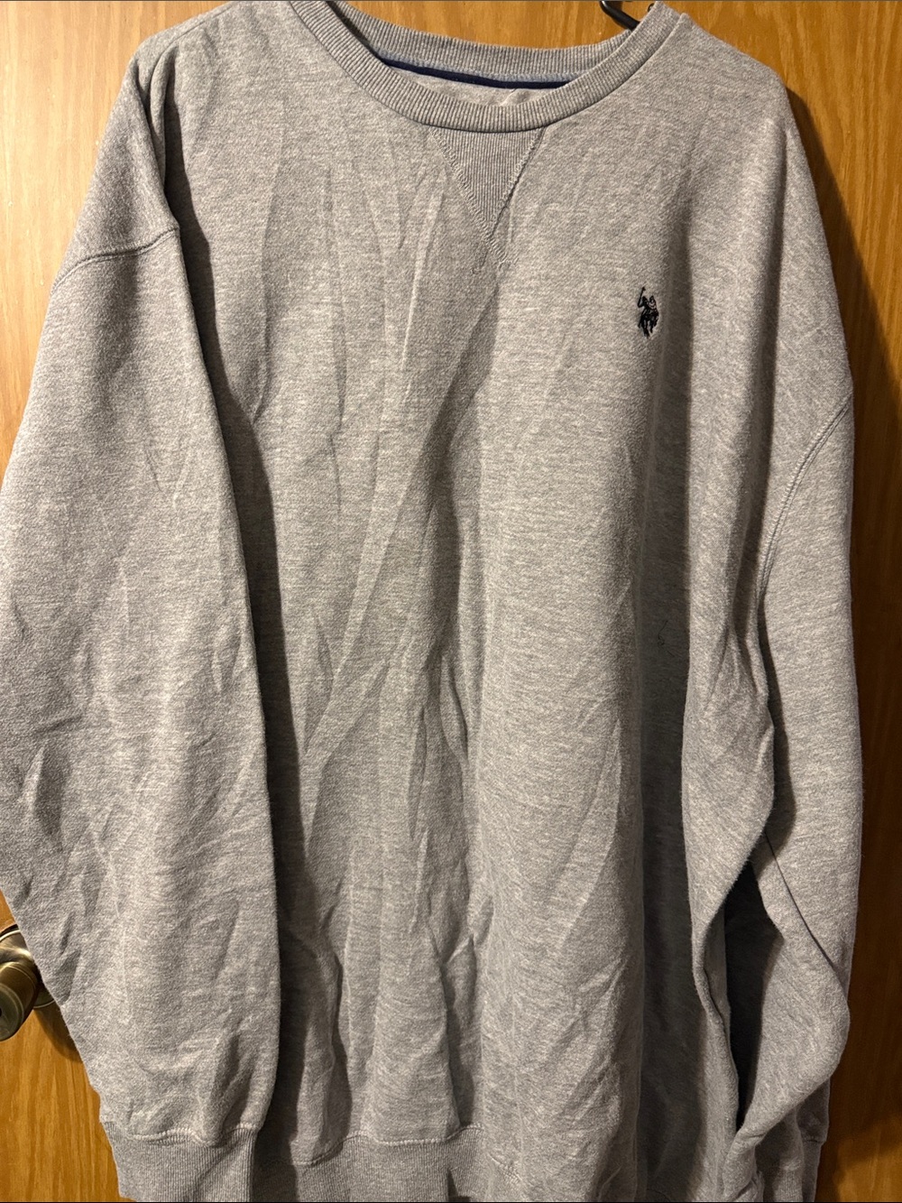 Men's 3XLT Gray US Polo Assn Crewneck Sweater with Logo